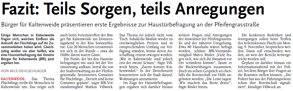 Nordhannoversche Zeitung vom 07.11.2015 Nordhannoversche Zeitung vom 07.11.2015