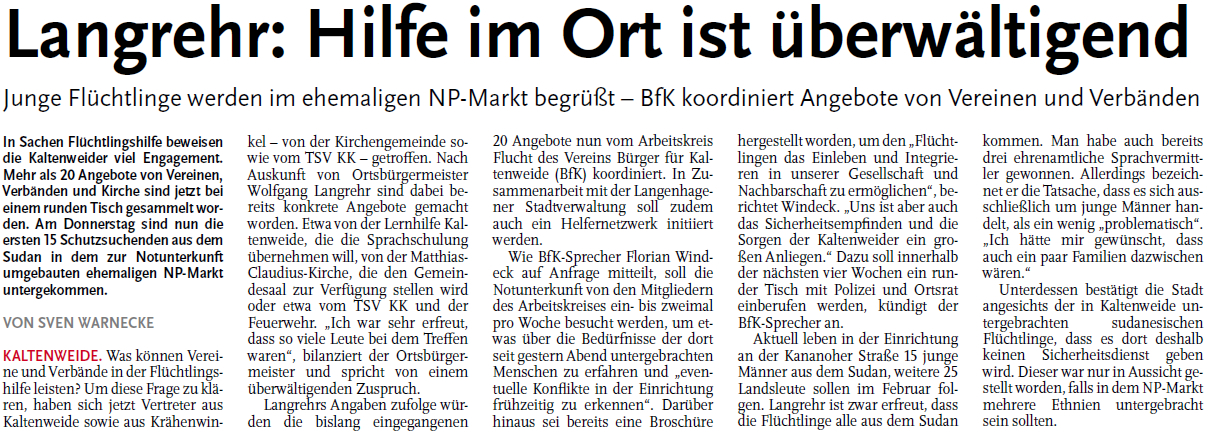 Nordhannoversche Zeitung vom 22.01.2016 Nordhannoversche Zeitung vom 22.01.2016
