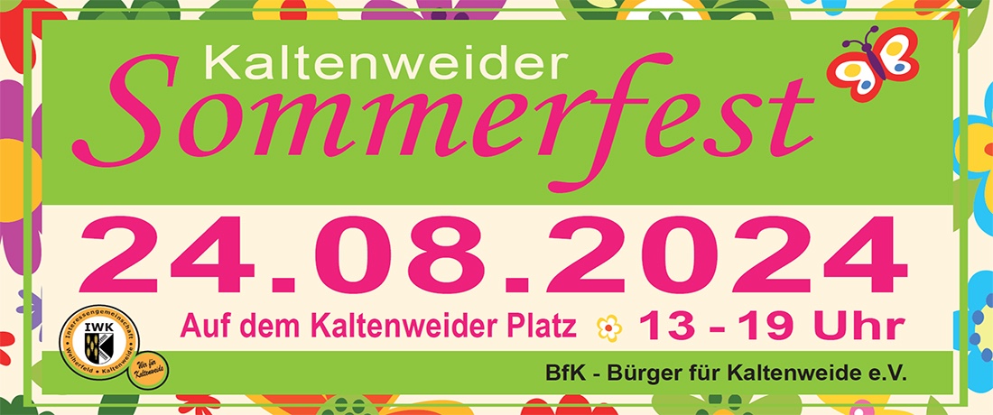 (c) 2024 - Bürger für Kaltenweide e.V. | Sommerfest-Banner 2024