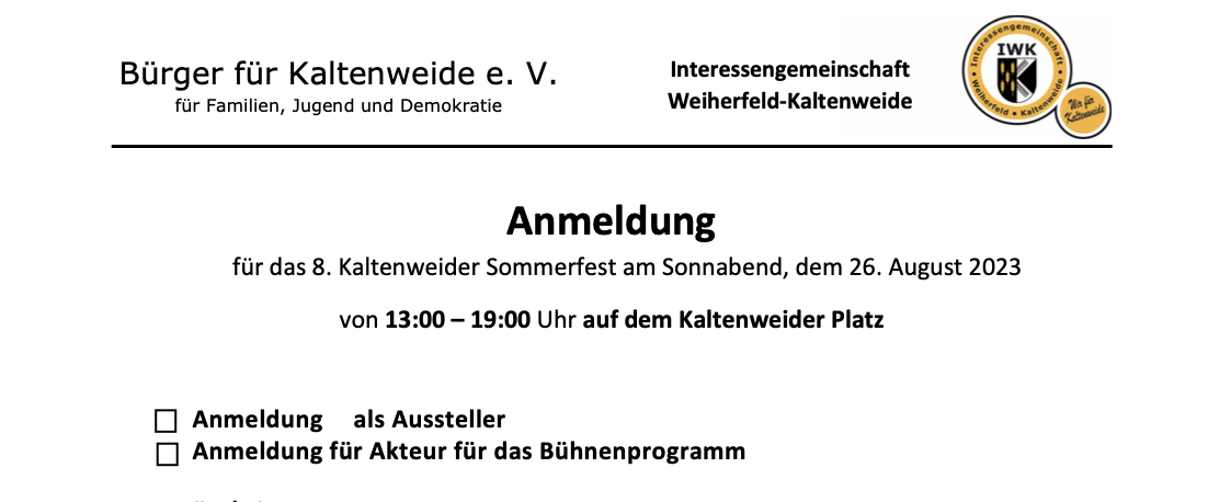 Kaltenweider Sommerfest