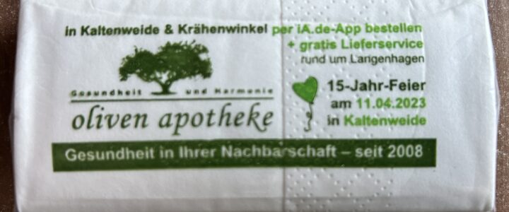 Oliven-Apotheke wird 15